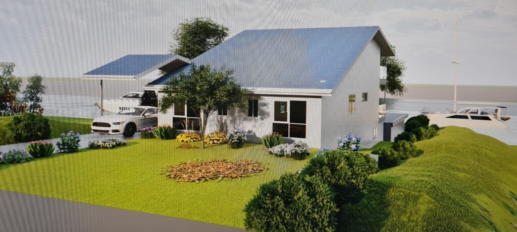 3D Front View of 2 Storey Additions on a sloping site